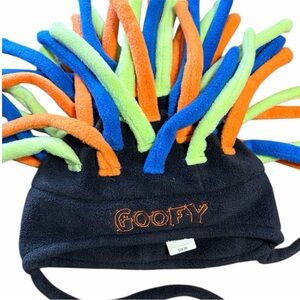 Retro Vintage 90’s Disneyland Goofy Dreadlock Style Neon Fleece Winter Hat-NWT
